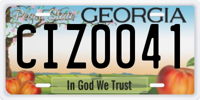 GA license plate CIZ0041