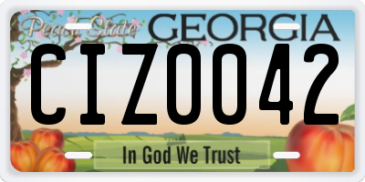 GA license plate CIZ0042