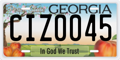 GA license plate CIZ0045