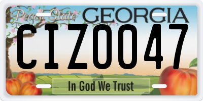 GA license plate CIZ0047