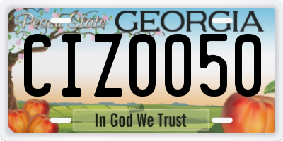 GA license plate CIZ0050