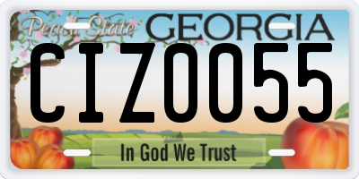 GA license plate CIZ0055