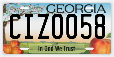 GA license plate CIZ0058