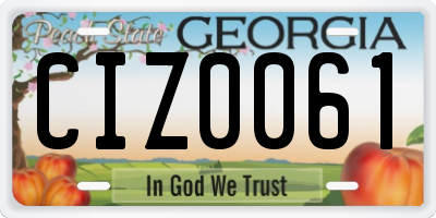 GA license plate CIZ0061