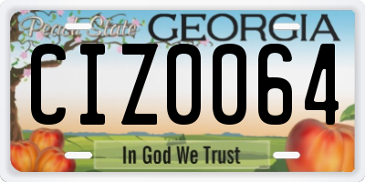 GA license plate CIZ0064