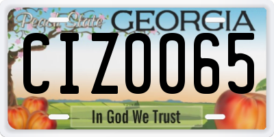 GA license plate CIZ0065