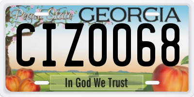 GA license plate CIZ0068