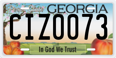 GA license plate CIZ0073