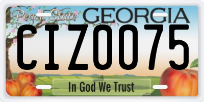 GA license plate CIZ0075