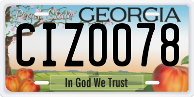 GA license plate CIZ0078