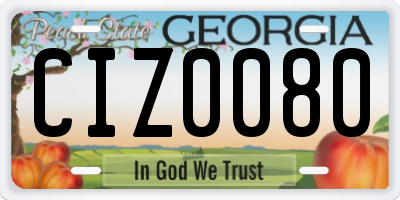 GA license plate CIZ0080