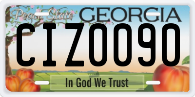 GA license plate CIZ0090