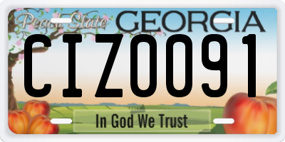 GA license plate CIZ0091
