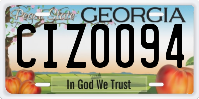 GA license plate CIZ0094