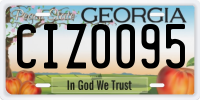 GA license plate CIZ0095