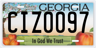 GA license plate CIZ0097