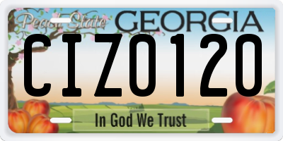 GA license plate CIZ0120