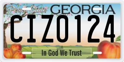 GA license plate CIZ0124