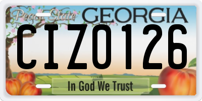 GA license plate CIZ0126