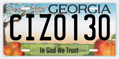 GA license plate CIZ0130