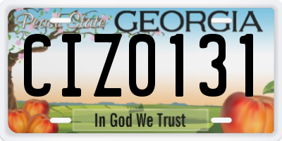 GA license plate CIZ0131