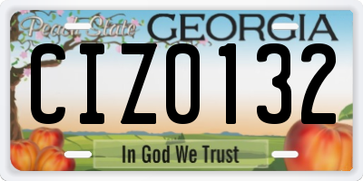 GA license plate CIZ0132