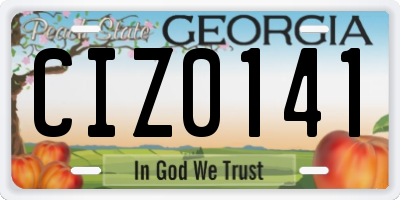 GA license plate CIZ0141