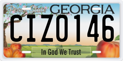 GA license plate CIZ0146