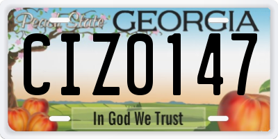 GA license plate CIZ0147