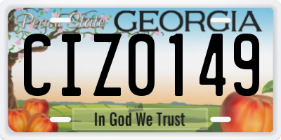 GA license plate CIZ0149