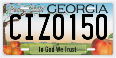GA license plate CIZ0150