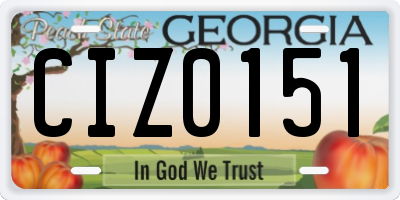 GA license plate CIZ0151