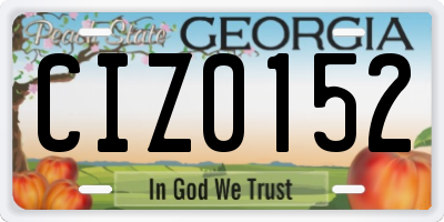 GA license plate CIZ0152