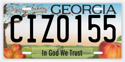 GA license plate CIZ0155