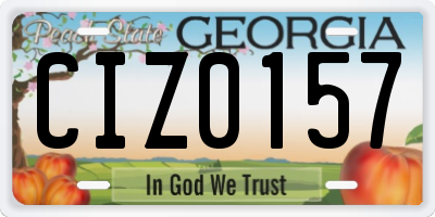 GA license plate CIZ0157