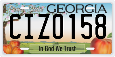 GA license plate CIZ0158