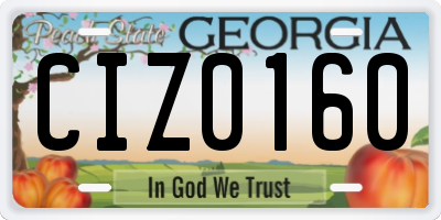 GA license plate CIZ0160