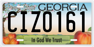 GA license plate CIZ0161