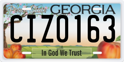 GA license plate CIZ0163