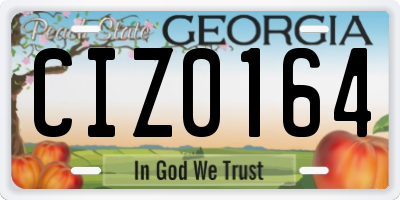GA license plate CIZ0164