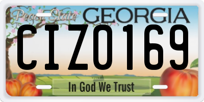 GA license plate CIZ0169