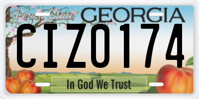 GA license plate CIZ0174