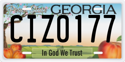 GA license plate CIZ0177