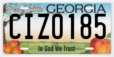 GA license plate CIZ0185