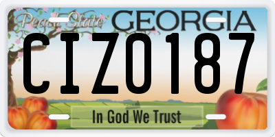 GA license plate CIZ0187