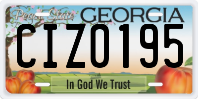 GA license plate CIZ0195