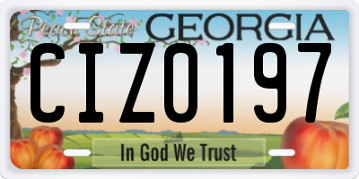 GA license plate CIZ0197
