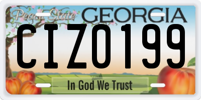 GA license plate CIZ0199