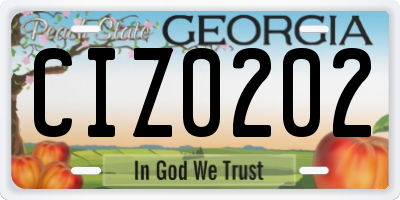 GA license plate CIZ0202