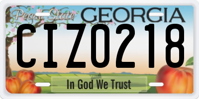 GA license plate CIZ0218